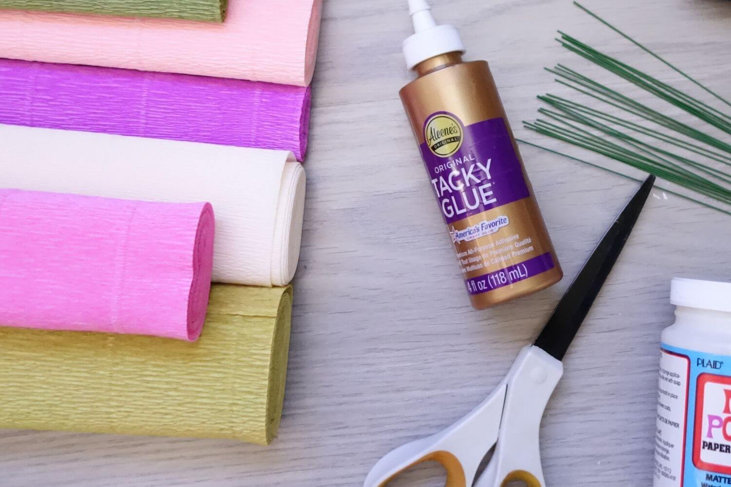 flores de papel materiales