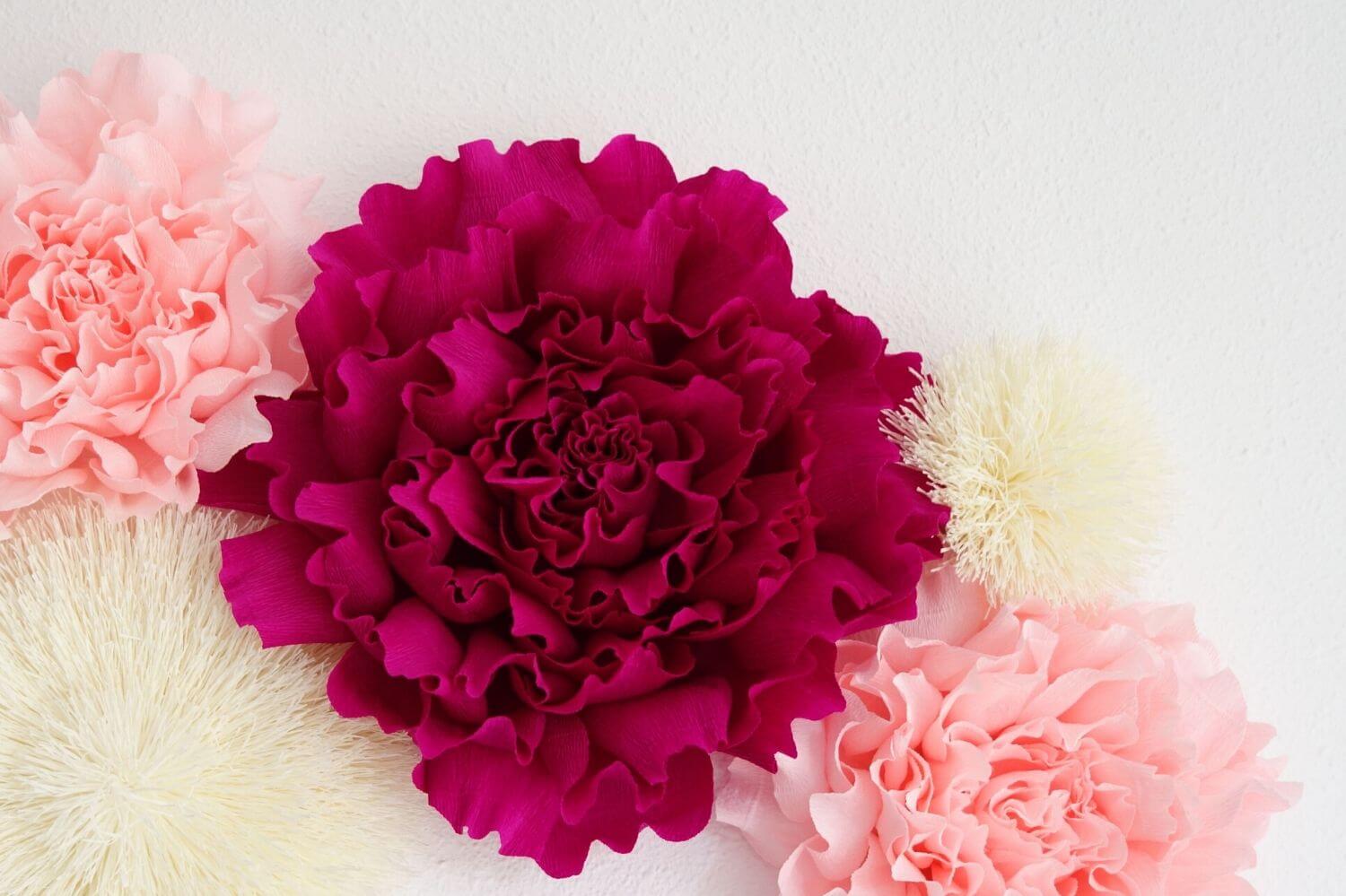 flores gigantes papel decoración